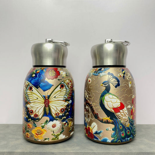 Butterfly & Peacock Insulated Bottle