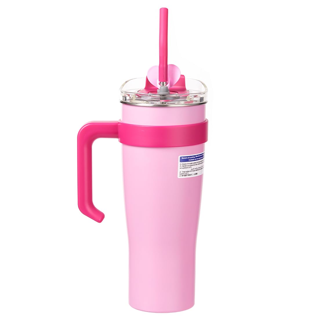 MINISO Barbie Stainless Steel Tumbler (1600mL) - Light Pink with Handle & Straw